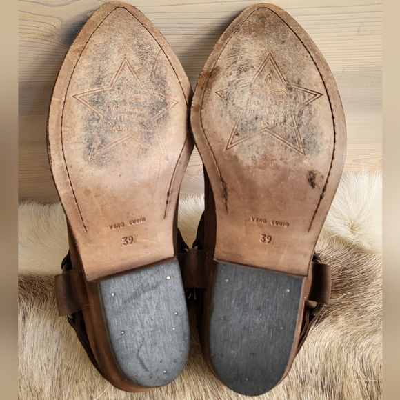 Materia Prima by Goffredo Fantini Italian Sueded Leather Western Ankle Boots 39 - Picture 11 of 15